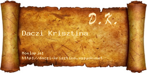 Daczi Krisztina névjegykártya